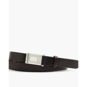 J Crew Classic leather belt with removable silver-plated buckle F3288, Large